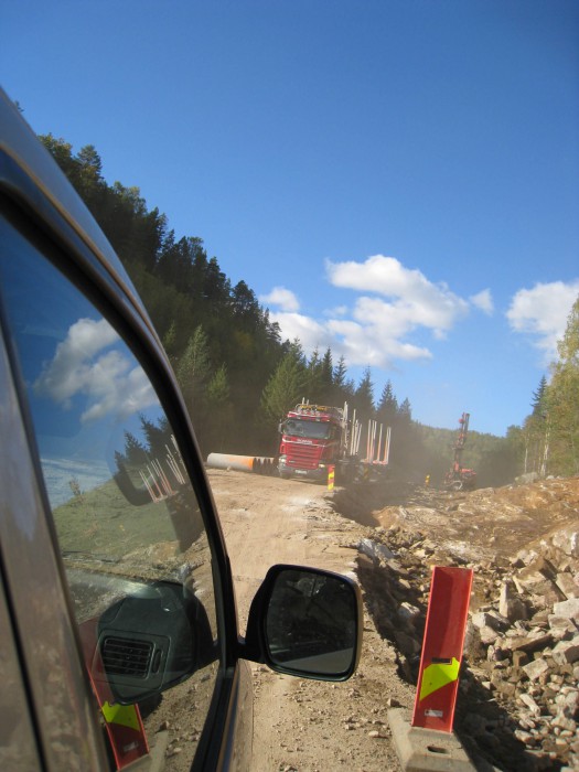 Møtende trafikk på Telemarksvei